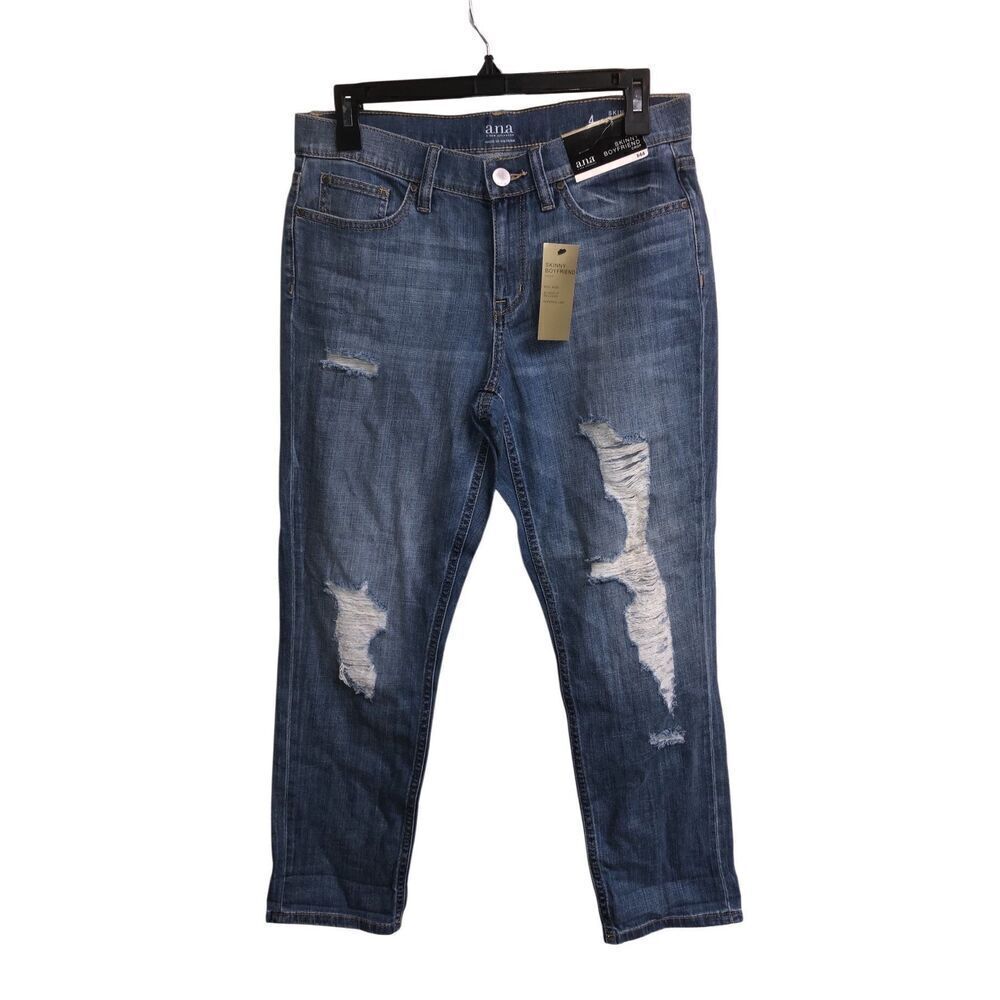 258. Ana skinny boyfriend Midrise slightly relaxed tapered leg crop size 4